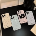 thumbnail image 3 of Korean ins polka dot cat holder suitable for iphone16 mobile phone case apple 15pro max film 13 soft 14, 3 of 11