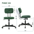 thumbnail image 6 of JJS Low Back Velvet Fabric Armless Home Office Computer Chair in Green, 6 of 8