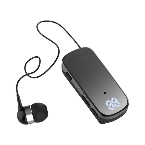 Écouteurs Lavalier Portables à Affichage LED, Écouteurs de Sport Durables, Réduction du Bruit, Noir