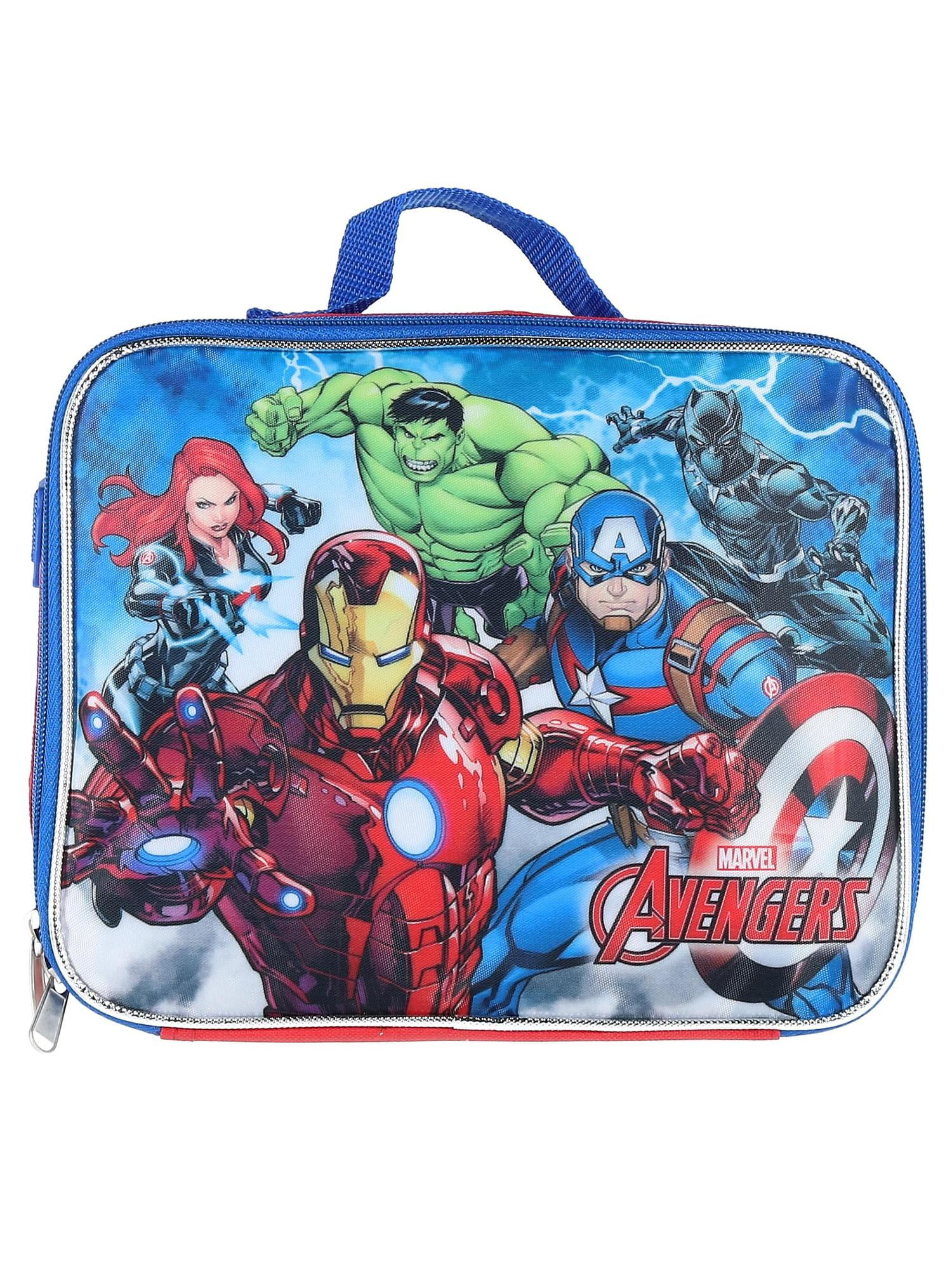 Marvel Avengers 16" Backpack With Detachable Matching Lunch Box Featuring Ant-Man, Black Panther and Other Super Heros
