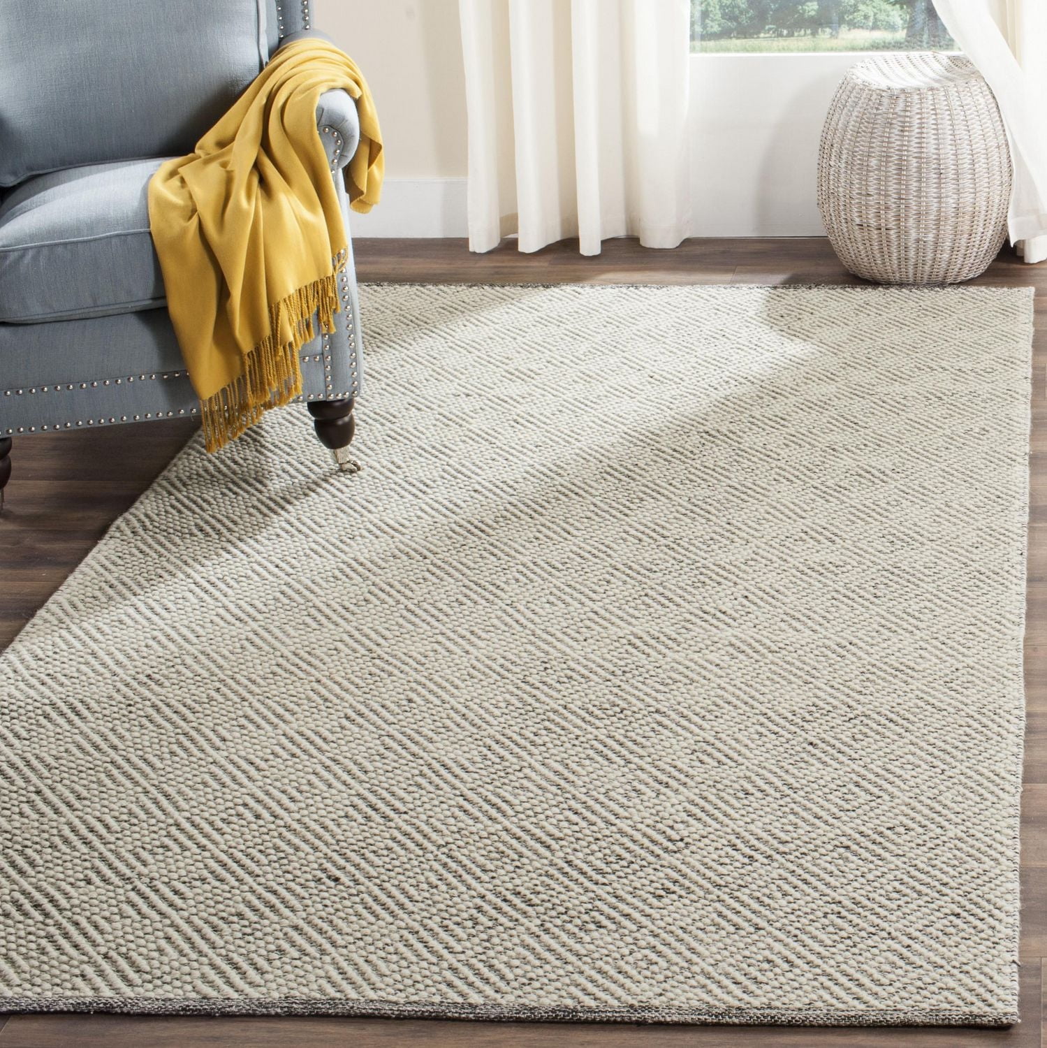 Safavieh Natura Eanna Tapis Géométrique, ivoire / gris clair, 6' X 9'