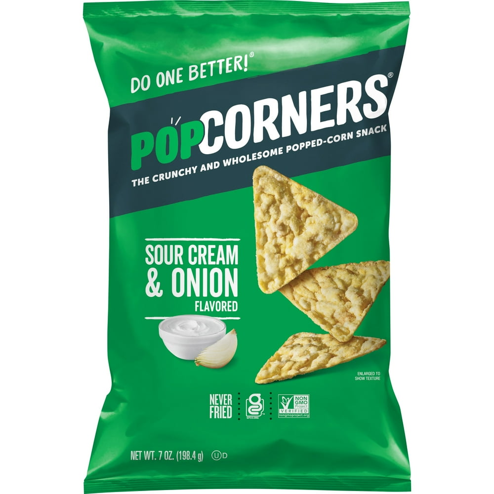 Popcorners Sour Cream & Onion Popped Corn Snacks, 7 oz Bag Walmart
