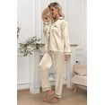 thumbnail image 6 of DAKIMOE Sleepwear Womens Silky Satin Pajamas Set Long Sleeve Nightwear Loungewear, Champagne 2, XXL, 6 of 8
