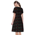 thumbnail image 2 of Bixox Robe d'Été à Manches Courtes pour Femmes Robe Ample Longueur Genou avec Poches-Tisonnier Rouge, 2 of 7
