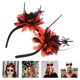 thumbnail image 3 of KAKOWELY Diadema de Halloween, tocado de araña, flores artificiales, tocado para festival, fiesta de cosplay, disfraz de mascarada, gótico, fantasma, novia, accesorios para el cabello de boda, 3 of 4