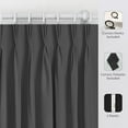 thumbnail image 2 of Homi Drapes Triple Pinch Pleated Blackout Curtains Thermal Insulated Room Darkening Drapes for Bedroom/Livingroom Along with 2 Panels,Tiebacks,Hooks (Dark Grey, 30"x63"), 2 of 7