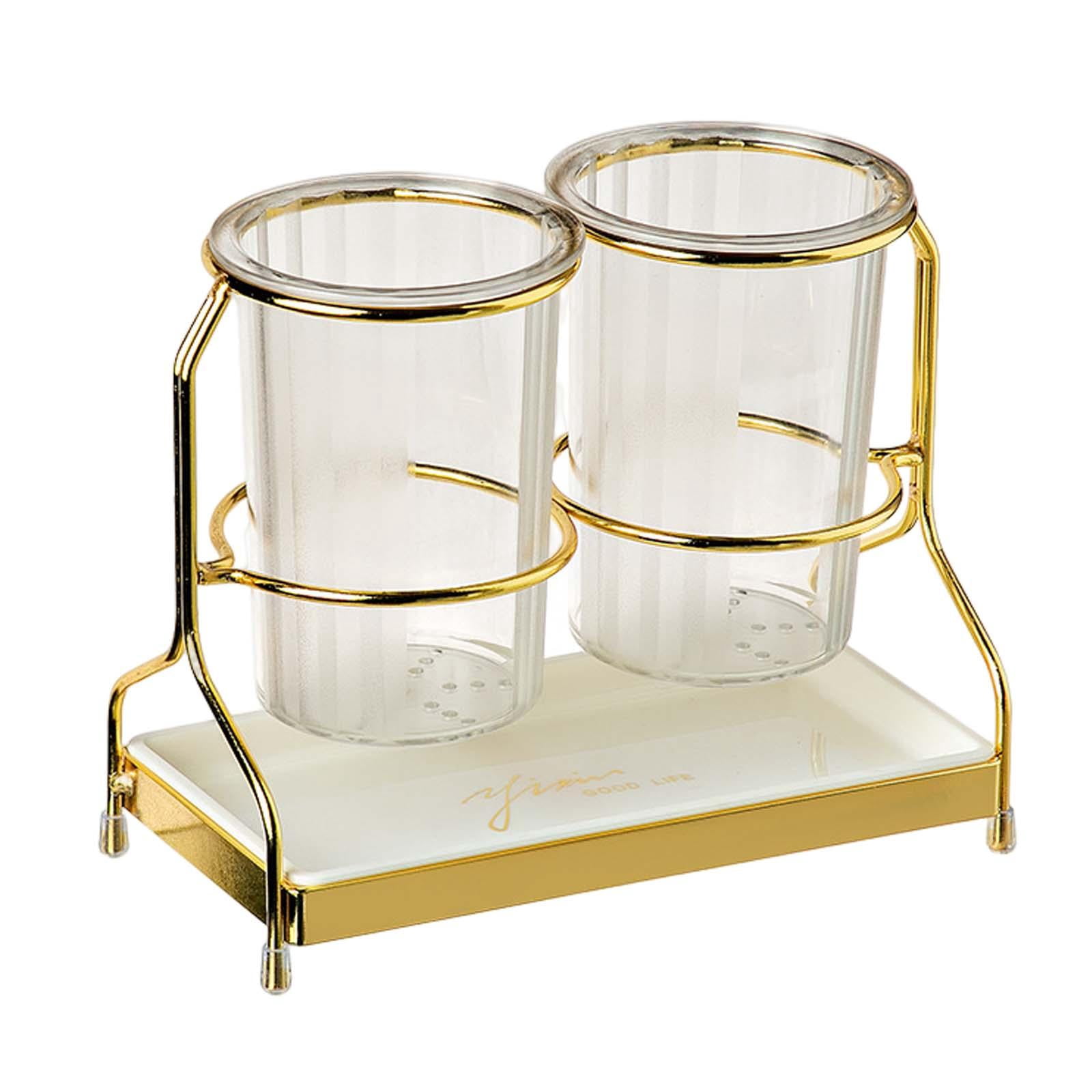 Fiocias Kitchen Utensil Holder Handy Utensil Pot 2 Cup Utensil Organizer Cooking Utensil Clear