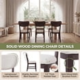 thumbnail image 6 of COLAMY PURA Solid Wood Dining Chair Set of 6 with Fabric Upholstered Seat and Backrest, Modern Farmhouse Kitchen Chair, Wooden Chair with Padded Cushion, Brown, 6 of 13
