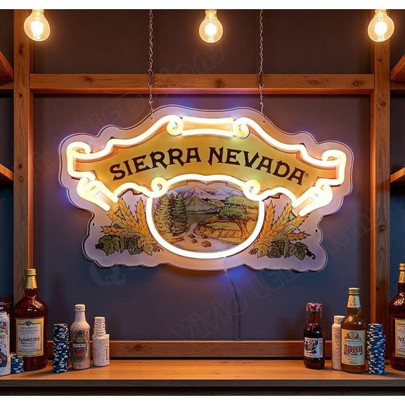 Queen Sense 16"x9" Sierra Nevadas Brewing Co LED Neon Sign for Wall Decor Dimmable USB Powered LED Light W116SNBCVVD-5VLED