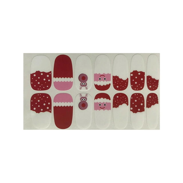 14 Sheets Christmas Full Wraps Nail Polish Sticker Glitter Manicure Kits for Nail Design