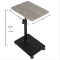 thumbnail image 2 of HENG Co. Adjustable Height C-Shape End Table with Wheels, 360° Swivel Side Table for Small Spaces, Living Room, Bedroom, Kitchen, Easy Glide Rolling Coffee Table, 2 of 8