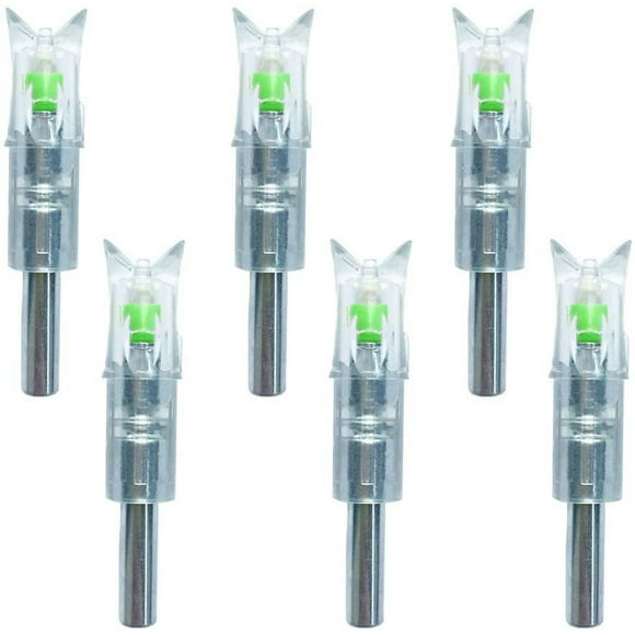 6-Pack Lighted Nocking for 7.62mm Diameter Crossbow Bolts, Green