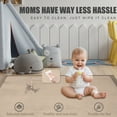 thumbnail image 4 of Baby Play Mat for Floor,1.2" Thick Memory foam Tummy Time Mat,Soft Coral Velvet Nursery Rug,Extra Large Non Slip Crawling Mat for Toddlers,Infants,Tatami Mat for Living Room(Beige,39"X59"), 4 of 10