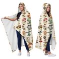thumbnail image 2 of Wearable Blanket,Brown Mushroom Plant Light Pattern Hooded Wearable Flannel Blanket for Adults & Teens,Winter Poncho Shawl Wrap Cape Cozy Anti-Pill,50"x60", 2 of 5