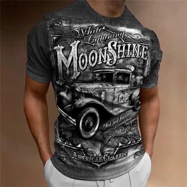 Camiseta con estampado de motocicleta 3D para hombre, camisa clásica Vintage de manga corta para hombre, camisas de motorista de paseo callejero, Tops de gran tamaño