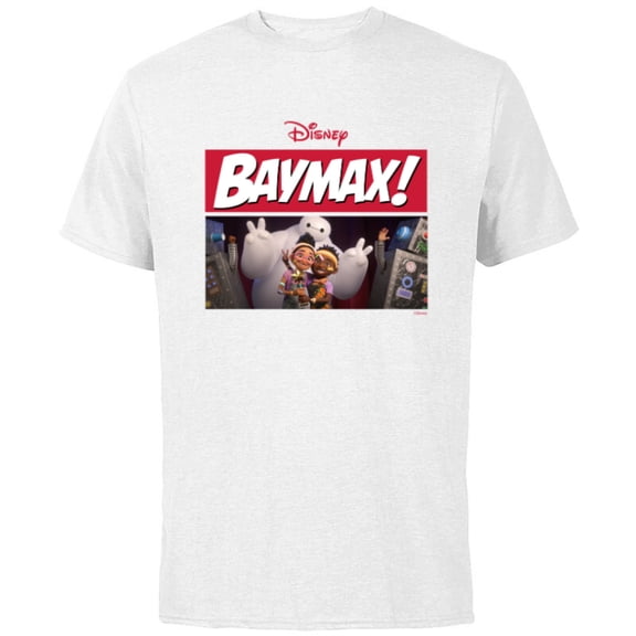 Disney Baymax! Series Pose with Sofia and Ali Big Hero 6 - Short Sleeve Cotton T-Shirt for Adults - Customized-White