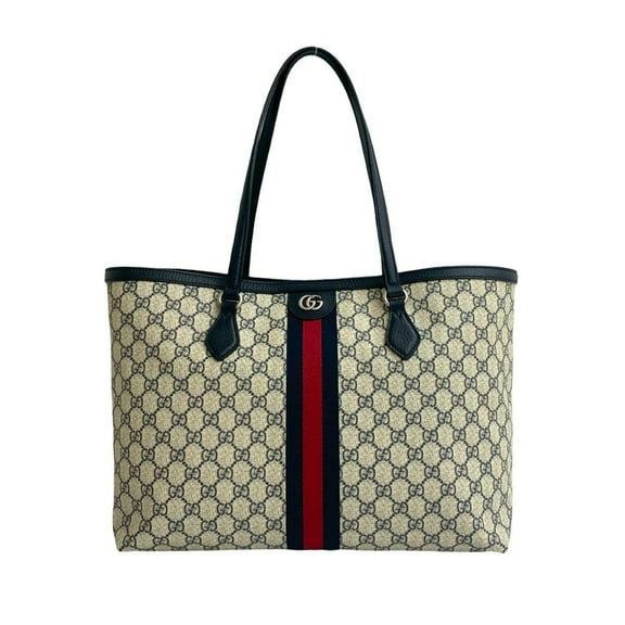 Pre-Owned GUCCI Ophidia GG logo hardware leather tote bag, handbag, semi-shoulder... (Good)