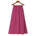 thumbnail image 5 of Long Skirts for Women Lace Up Embroidered Pleated Maxi Skirts Womens Summer Casual Solid Plus Size Hight Waist Flowy A Line Long Skirts, 5 of 7