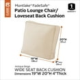 thumbnail image 2 of Classic Accessories Montlake FadeSafe Patio Lounge Chair/Loveseat Back Cushion, 19 x 20 x 4 Inch, Antique Beige, 2 of 14