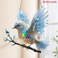 thumbnail image 2 of 8 Inches Crystal Sky Bluebird Stained Art Ornament, Terrain-Hill Indoor/Outdoor Blue Humming Bird Sun Catcher Multi-Coloured Hanging Decor for Father's Day (1pcs), 2 of 7