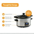 thumbnail image 3 of Toastmaster 4-Quart Digital Slow Cooker with Locking Lid, Stainless Steel, 3 of 7
