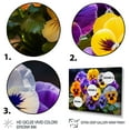 thumbnail image 3 of Designart "violet Pansies Vibrant Pansies" Floral Floater Framed Wall Decor, 3 of 7