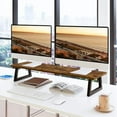 thumbnail image 3 of 31.5 inch Dual Monitor Riser for 2 Monitors, Long Monitor Stand Riser TV Stand Riser Monitor Stand for Desk Wood & Steel Desktop Riser Desk Organization Home Office, 3 of 6