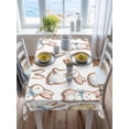 thumbnail image 3 of Cute Rabbits Chickens Rectangle Tablecloth, Spring Abstract Modern Animals Waterproof & StainResistant Tablecloth, Washable Oil-proof Table Cover for Dining/Party/Wedding/Camping/Buffet 52x70 In, 3 of 9