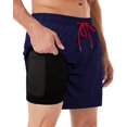 thumbnail image 4 of Mens Swim Trunks Swim Shorts for Men Quick Dry 5 inch Inseam Beach Shorts with Compression Liner Zipper Pocket, 4 of 19