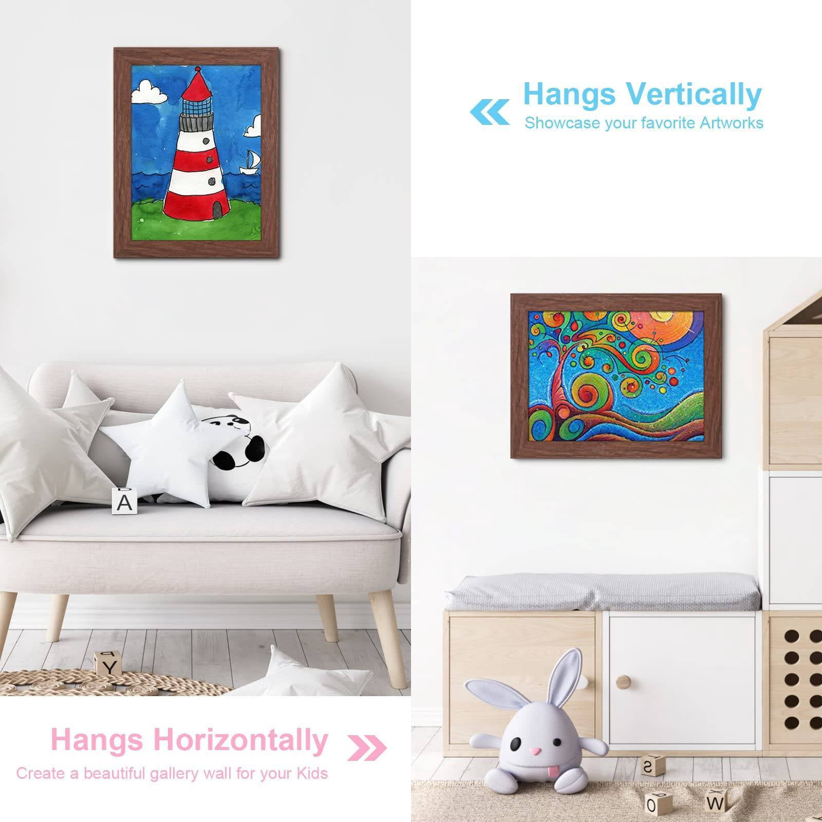 WSBArt Kids Art Frames, 8.5x11 Front Opening Kids Artwork Frames Changeable,Artwork Display Storage Frame for Wall,Holds 50 Pcs,for 3D Picture,A4 Art-Work,Crafts,Children Drawing,Hanging Art,Portfolio