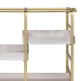 thumbnail image 3 of Benjara Metal Frame Serving Cart with Adjustable Compartments,Gold and Washed White, 3 of 5