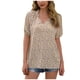 thumbnail image 1 of Blusa de manga corta con cuello en V y estampado informal para mujer a la moda OAVQHLG3B Store  lin121212, 1 of 4