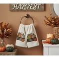 thumbnail image 4 of Serafina Home Autumn Fall Bath Fingertip Towels, Ivory Cream Off White, 100% Cotton, Embroidered Pumpkin Picking Design, Stitched Border, 2 Piece Set, 4 of 7