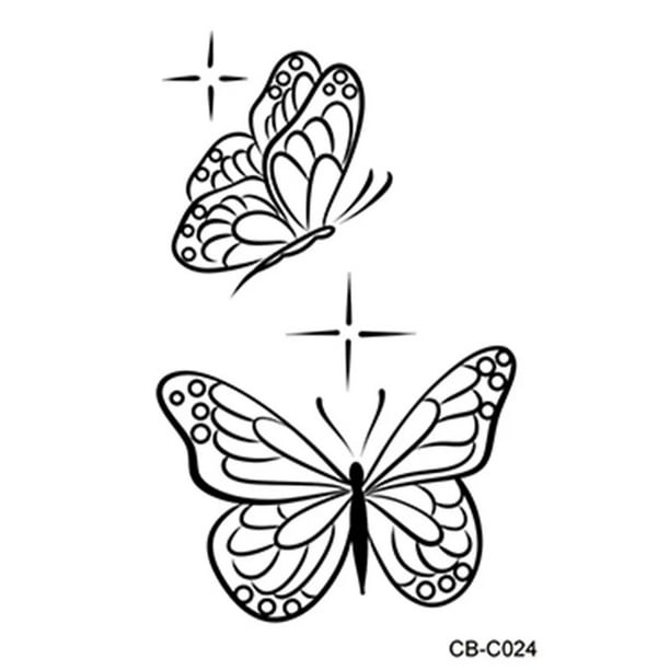 Pegatinas de tatuajes de mariposas a prueba de agua para manos y muñecas, tatuajes de larga duración semipermanentes con temática de medicina herbal para mujeres