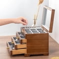 thumbnail image 7 of Wood Jewelry Box Drawer Ring Necklace Earrings Jewelry Boxes Small Organizer Bangles Tray Display, 7 of 7