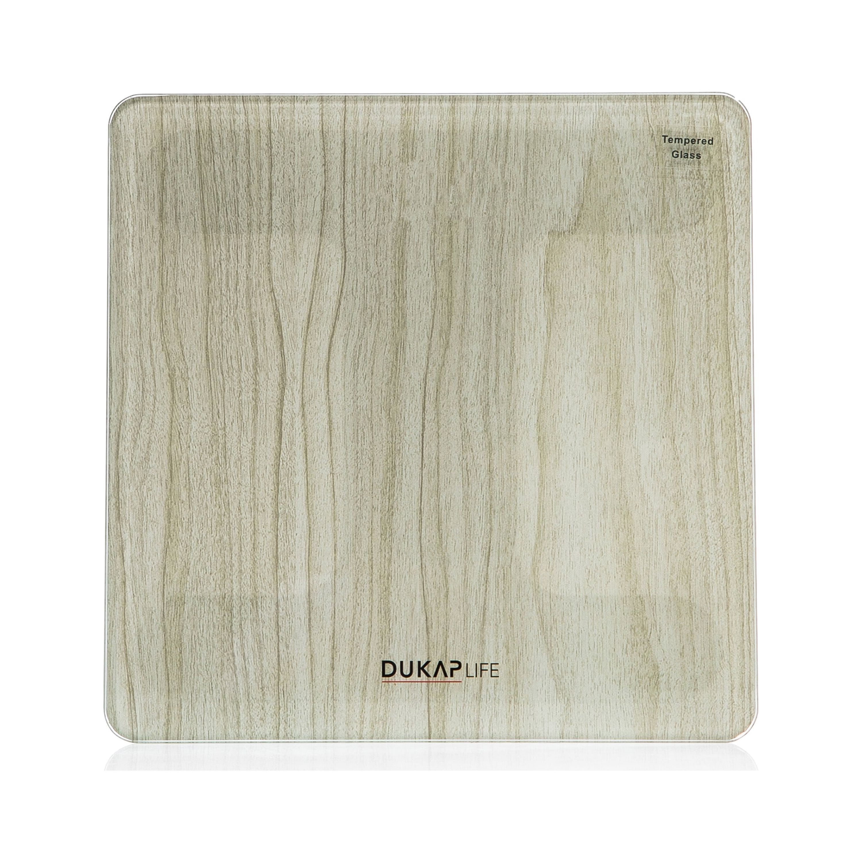 DUKAP LIFE Unique Digital Bathroom Body Weight Scale with Hidden LED Screen Display - Wood Print