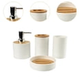 thumbnail image 6 of WeiLaiKeQi 4Pcs Bathroom Accessories Housewarming Gift Toothbrush Holder for Countertop white, 6 of 9