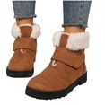thumbnail image 5 of Eltusu Women Snow Boots, Windproof Comfy Warm Soft Winter Booties Shoes Brown Size 7.5, 5 of 9