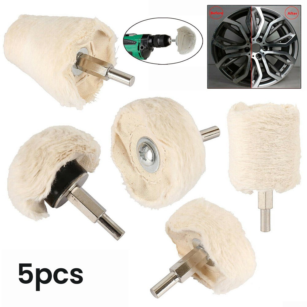 5pcs Buffing Pad Polishing Mop Wheel Kit Drill Attachment Set Tool Metal Plastic