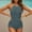 Gray, variant on Womens One Piece Swimsuits Backless High Neck Tummy Control Color Block Halter Tie Bathing Suits Halter Surfing Swimsuit Black L