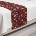 thumbnail image 2 of Autumn Bed Runner, Funny Forest Animals Fall Buddies Bear Rabbit Hedgehog Woodland Friends, Decorative Accent Bedding Scarf for Hotels Homes and Guestrooms, Twin, Maroon and Multicolor, by Ambesonne, 2 of 2