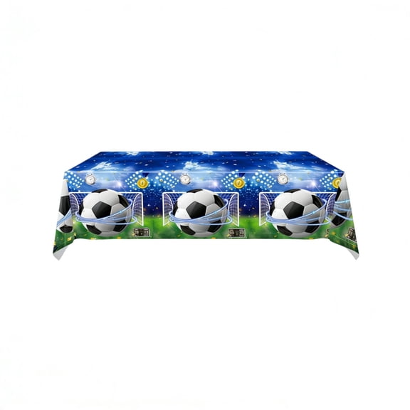 Football Party Tablecloth 274X137Cm Soccer Theme Table Cover Waterproof Washable For Buffets Birthday Picnics