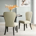 thumbnail image 2 of Alaterre Furniture Savoy Set of 2 Upholstered Dining Chairs, Accent Chairs with Cream Linen Fabric and Dark Legs for Dining Room, Desk, or Sitting Area, 2 of 10