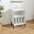 thumbnail image 3 of Gymax Support de Tourne-Disque avec Station de Recharge 5 Compartiments de Rangement Trousses Anti-Basculement, 3 of 10