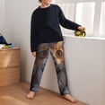 thumbnail image 5 of Wukai Wide Eyed Cartoon Cats Print Teenagers' Pajama Pant Sleep Pajama Lounge Pant PJ Bottoms with Pockets and Button Fly(Available in Big & Tall)-Large, 5 of 6