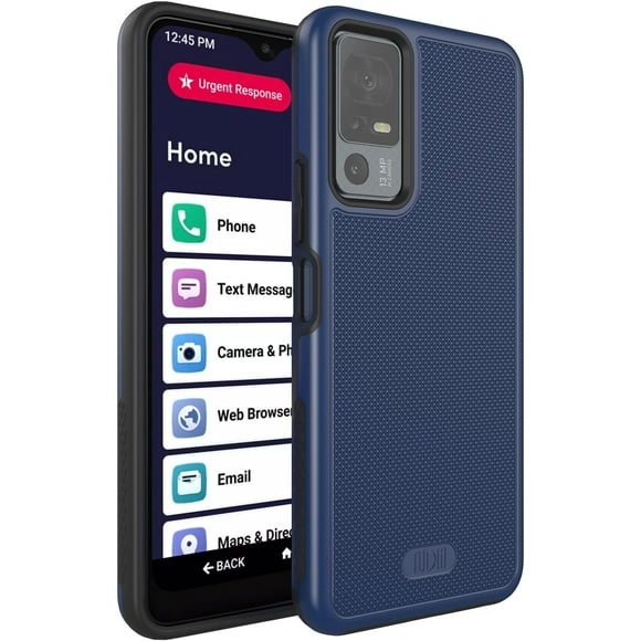 TUDIA for Lively Jitterbug Smart 4 Phone Case, [MergeGrip] Dual Layer Slim Grip Heavy Duty Case Cover for Seniors(Indigo Blue)