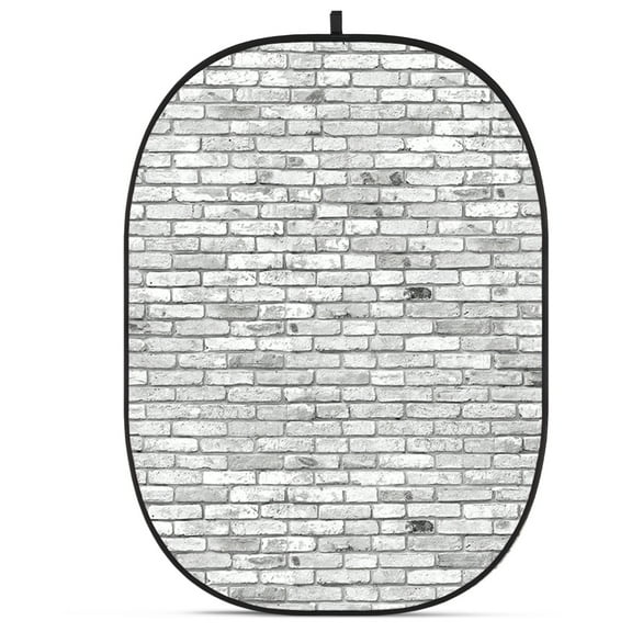 Glow CBA-WB0004 5x6.5' Fabric Collapsible Backdrop, Brick Wall