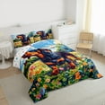thumbnail image 3 of jejeloiu Cartoon Dachshund Full Size Comforter Sets,Pet Puppy Dogs Bedding Comforter Set,Rustic Flower Floral Bedding Sets For Girl Boys,Ultra Soft Room Decor Reversible,3-Piece, 3 of 8