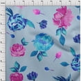 thumbnail image 3 of oneOone Cotton Silk Fabric Flower & Leaves Watercolor Decor Fabric Printed BTY 42 Inch Wide, 3 of 4