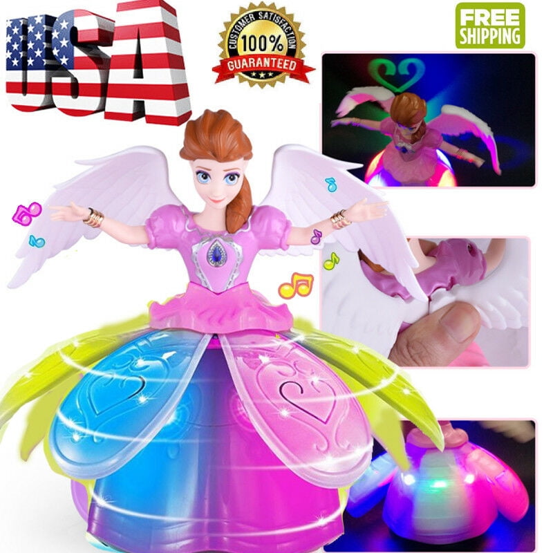 Toys for Girls Dancing Princess Doll LED Light 3 4 5 6 7 Year Old Kids Xmas Gift 